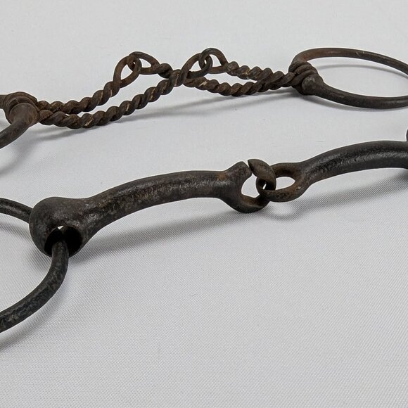 Vintage Rustic Horse Bits Western Decor Lot of 2 Brindle Primitive Home Barn - Picture 2 of 9